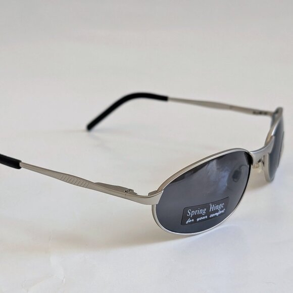 NWT Vintage 90's Mid Rectangle Metal Sport Sunglasses (S.Silver) - Picture 2 of 5